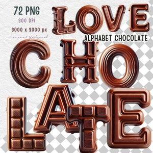 Chocolate Alphabet, Chocolate Clipart, Watercolor Chocolate Clipart, Sweet Digital Fonts,alphabet number, Chocolate Font Png, Cocoa Alphabet