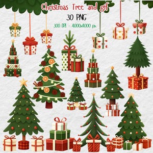 Watercolor Winter Clipart - Watercolor Christmas Tree - Watercolor Christmas Clipart PNG - Decorated Christmas Tree - Clipart Commercial use