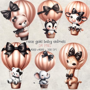 rose gold hot air balloon Clipart, Falling In Love Baby Shower Clipart, Nursery Clipart , Nursery Watercolor Clipart , birthday clipart