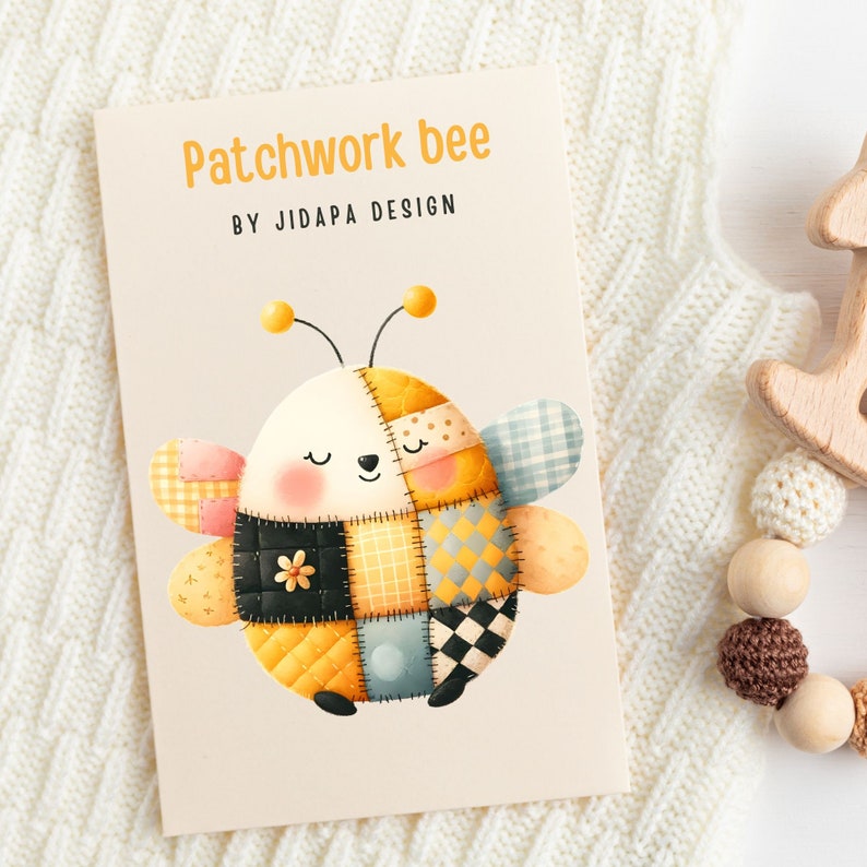 Watercolor Patchwork Animal Clipart: Bee, Bird, Butterfly (digital ...
