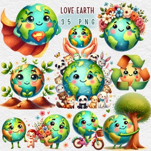 Love Earth, earth clipart, earth day Clipart, love earth clipart, eco friendly,Cute Earth Clipart, Earth Day png , World Environment