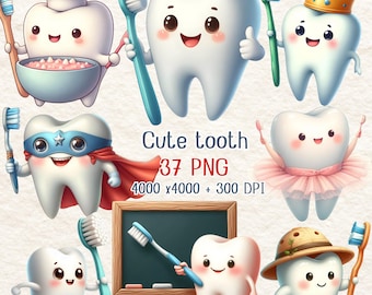 Cute Teeth Clipart,Dentist Graphics,Dentist PNG, Dental Care Clipart,kids teeth, Nursery Decor,Tooth cartoon png for kids , digital download
