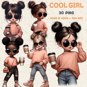 Girl Life Clipart PNG, Coffee clipart, coffee girl clipart, Girl With Coffee , Sublimation graphics,Fashion Girl PNG Graphic, girl boss png