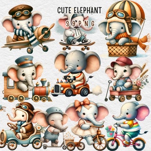 Cute elephant, Cute Baby Shower Graphics, elephant Clipart, Baby elephant, Children Printable, baby animal for baby shower, Safari Nursery