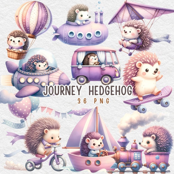 cute hedgehog clipart, vehicle clipart, little animals, hedgehog png , Children Printable, baby animal for baby shower, Safari Nursery