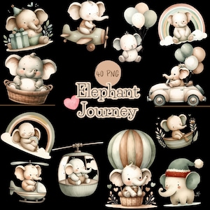 Elefante fofo, gráficos fofos para chá de bebê, clipart de elefante, elefante bebê, crianças para impressão, animal bebê para chá de bebê, berçário Safari