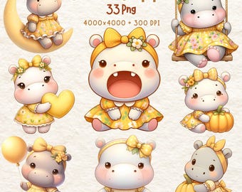 Moo deng, Cute Hippopotamus, Cute Baby Shower Graphics, Hippo Clipart, Baby Hippo, baby animal for baby shower, Safari Nursery
