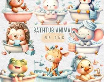 Bathtub Animals Art: 36 PNG Clipart Images (PDF Download)