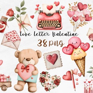 Valentines Mail Clipart, Valentines Bear Clipart, Valentine's Day Clipart, Valentines Letter Clipart, Love Latter Png, Heart Png, Love Png