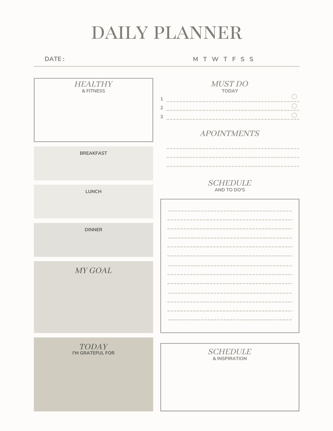 Organiser Daily Rss Minimal Daily Organizer, Daily Planner - Etsy