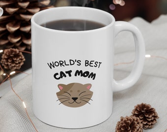 World's best cat mom mug, funny cat mug, cute cat mug, cat lover coffee mug, cute cat coffee mug, funny cat coffee mug, gift fore mom, mom