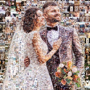 Personalized Photo Mosaic Art – Custom Digital Collage for Wedding, Family, Couples