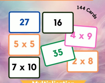 Multiplication Flash Card Printable Multiplication Flashcard Homeschool Multiplication Montessori Flashcard Multiplication Nursery Flashcard