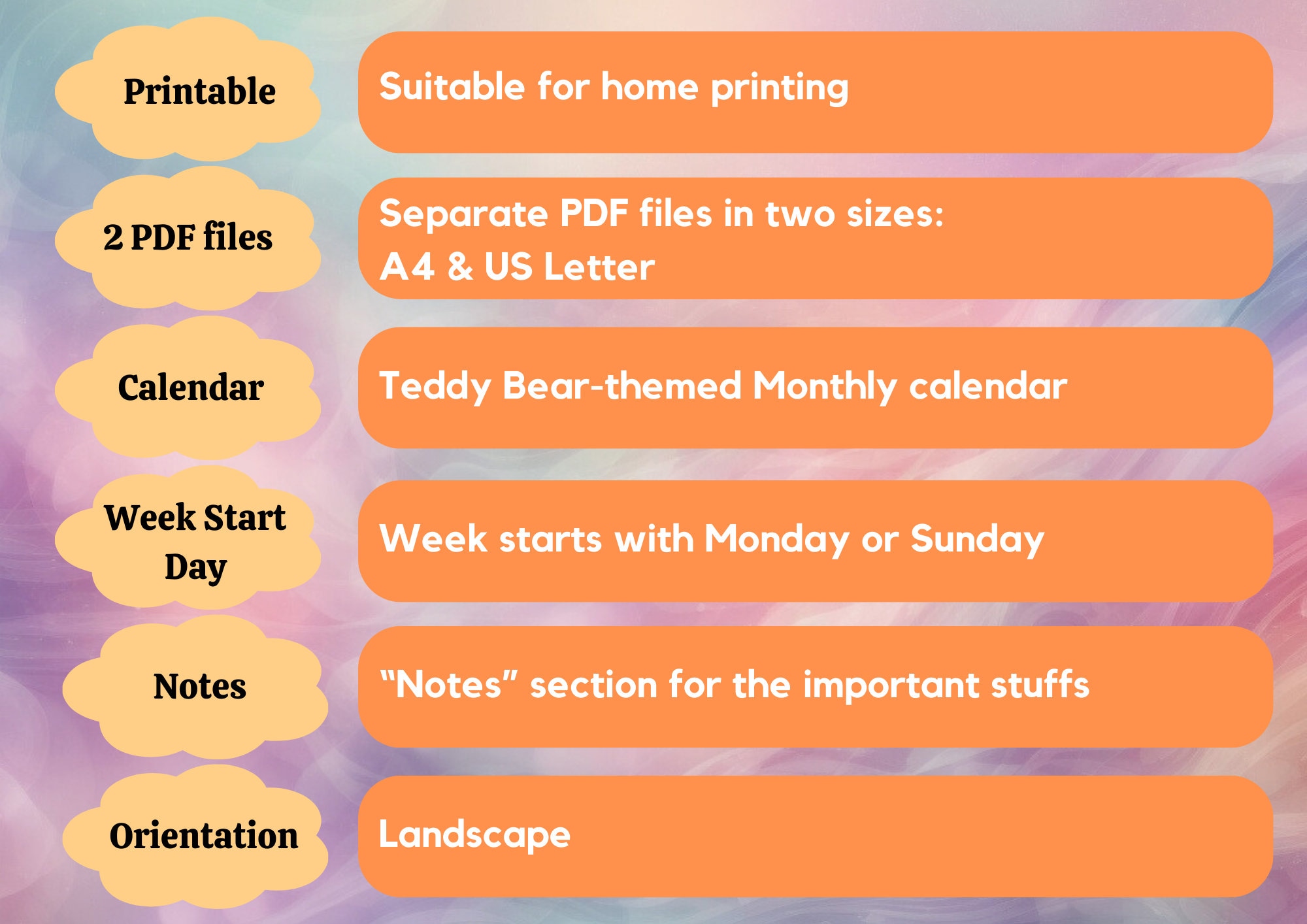 2025 Monthly Calendar Printable Teddy Monthly Planner 2025 Fillable Calendar Editable Planner