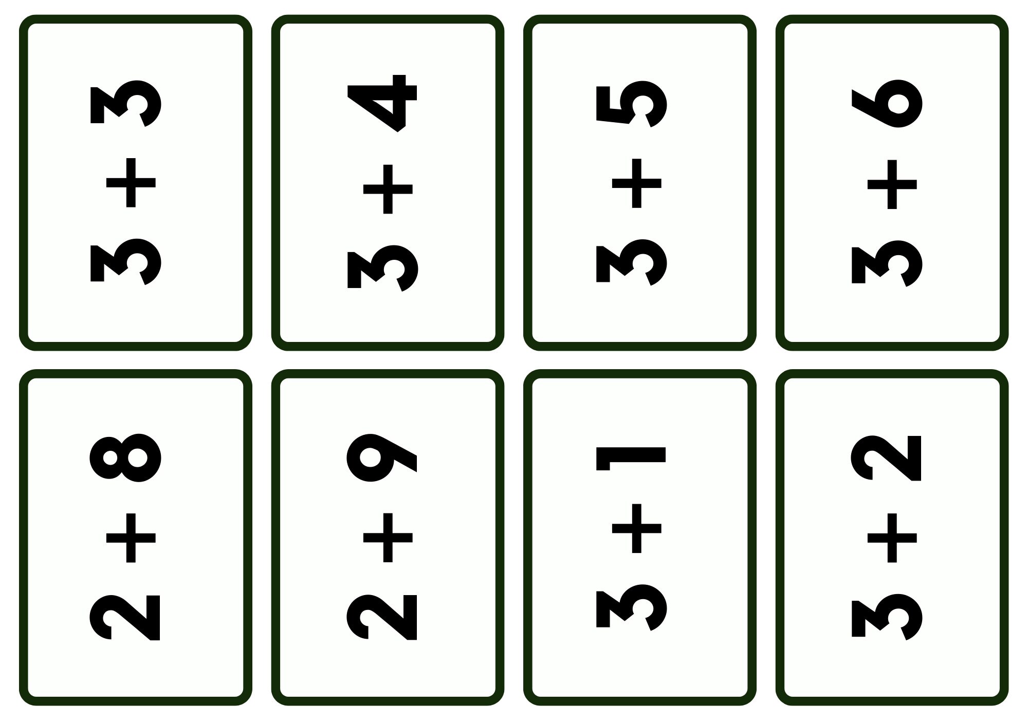 Addition Flash Card Printable Homeschool Flashcard Montessori Toddler ...