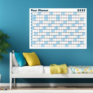 Giant 2025 Annual Wall Planner Printable 2025 Calendar Full Year Wall ...