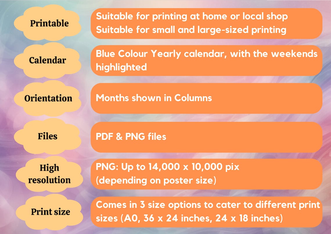 2025 Giant Wall Planner Printable 2025 Full Year Large Wall Calendar Pastel Blue Annual Planner