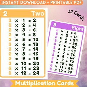 Tabella di moltiplicazione per la scuola materna, stampabile, per la scuola materna, per la moltiplicazione, per la matematica in età prescolare, in formato A4, per bambini che imparano la matematica
