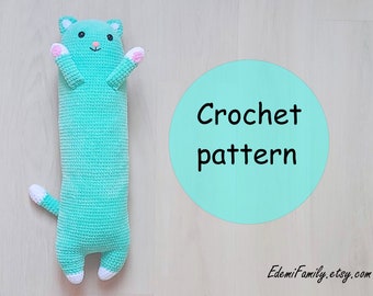 Long Cat Crochet Pattern: Plush Kitten Pillow (PDF Pattern)