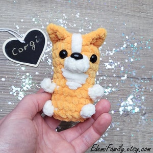 Handmade corgi keychain crafted using the Quick Corgi Crochet Pattern – a cute and easy DIY accessory.