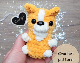 Crochet Corgi Keychain Pattern: No-Sew Amigurumi Puppy (PDF Pattern)