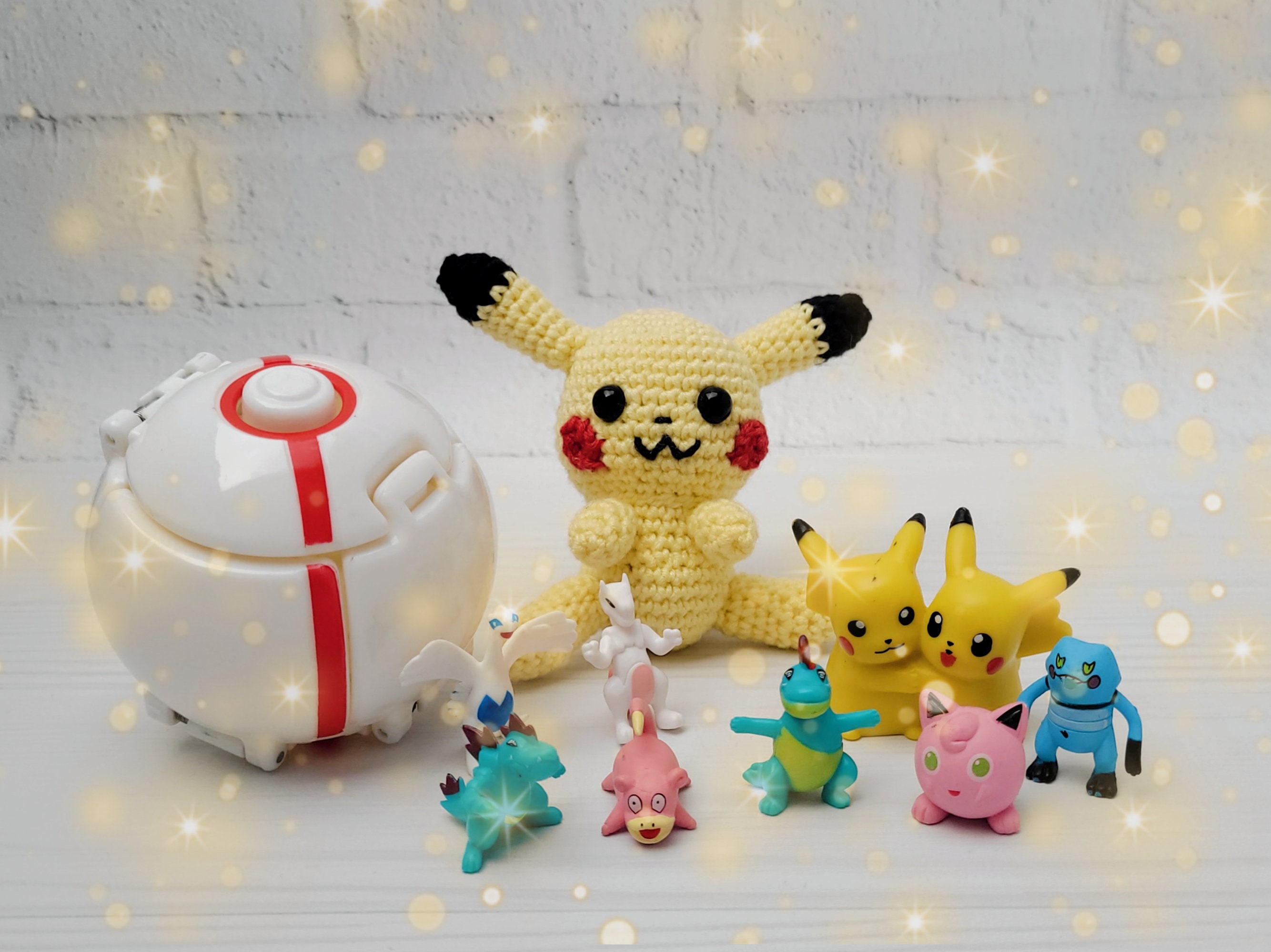 ピカチュウのかぎ針編みパターン、小さなポケモンの編みぐるみ
