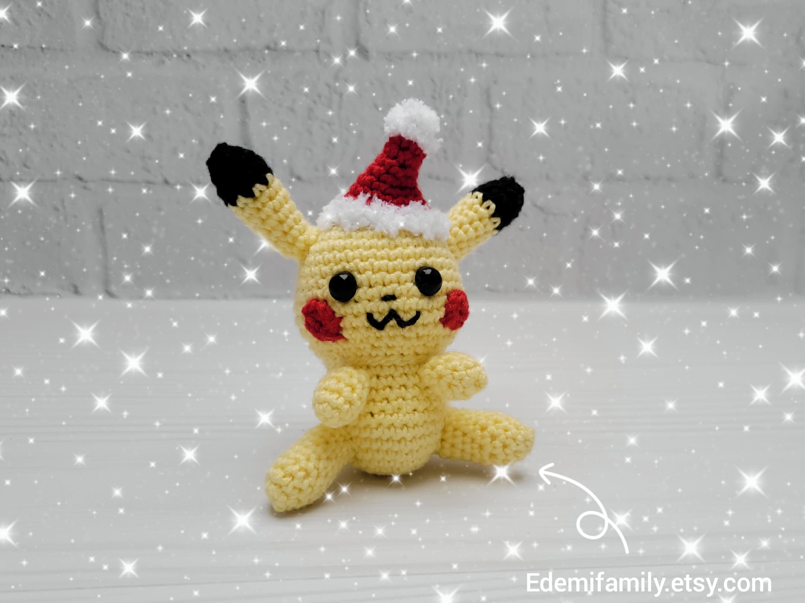 ピカチュウのかぎ針編みパターン、小さなポケモンの編みぐるみ