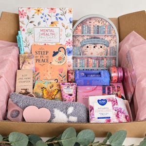 Boekverrassingsbox: Thema zelfzorg | Cadeau voor boekenliefhebbers met leesaccessoires | Verwenpakket