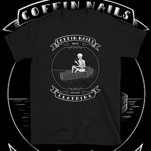 Coughing Nails Mens T Shirt Womens T shirt Skeleton Tee Tattoo Design T-Shirt Alternative Tee Coffin Nails Clothing