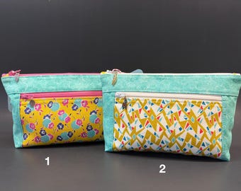 Bolsa de tela con cremallera - Flores / Abstracto