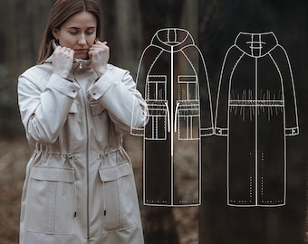Digital sewing pattern Vivian trench coat