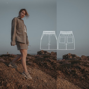 Modello di cucito digitale pantaloncini Luna