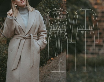 Patrón de costura digital abrigo Aurora