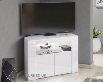 Furneo White TV Stand 200cm Cabinet Unit Matt High Gloss Milano 06 furneo-white-tv-stand-200cm-cabinet-unit-matt-high-gloss-milano-06