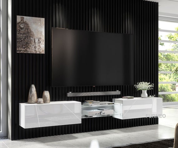 White high gloss wall unit discount