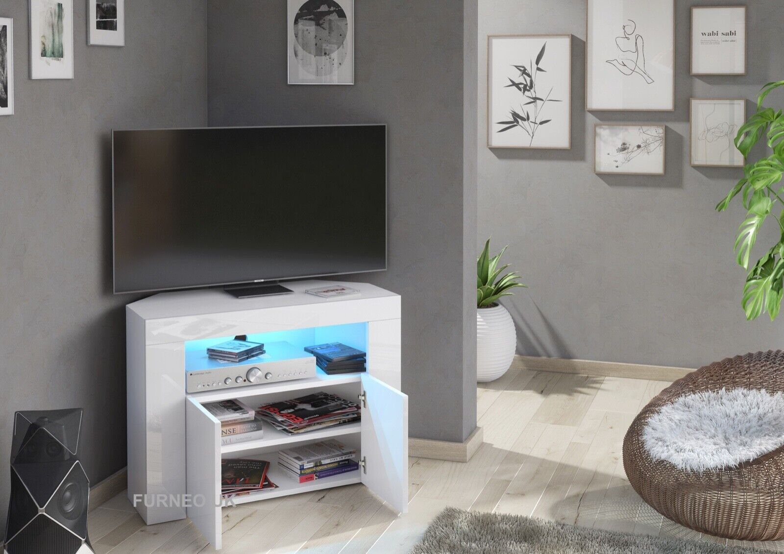 Furneo corner tv stand discount