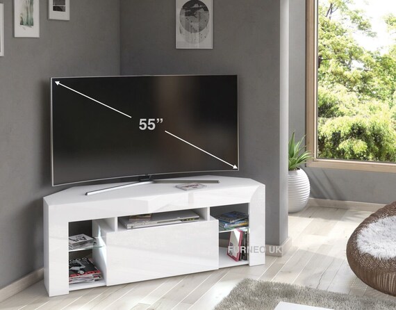 White gloss tv unit and coffee table discount