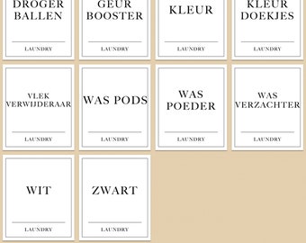 Witte wasetiketten | Wasetiketten | Waslabel | wasruimte organiseren labels