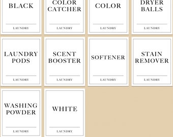 White laundry labels | digital laundry labels | digital labels | direct download | laundry organization