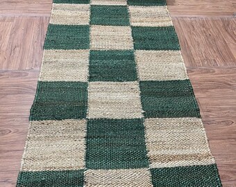 Op maat gemaakt jute vloerkleed | Gang- en haltapijt van natuurlijke vezels | Handgeweven milieuvriendelijk tapijt | Rustieke boho-boerderijstijl | Boho decortapijt