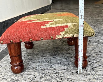 Vanity Stool, Footstool bench with cushion, Food rest Stool, Upholstered Stool, Ottoman for Wooden Dining Room Sitting Chair, Kitchen stool