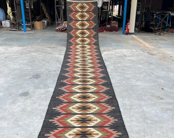 Handwoven Kilim Runner Rug, Handmade, Wool Jute Kilim Runner, Stair Runner, Hallway Runner, Turkish Vintage Kilim Rug, Boho Home  Decor Rug,