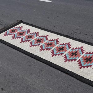 Kilim Runner Handwoven Navajo Kilim Rug Handmade Kilim Dhurrie Rug Motifs, Oriental, Traditional Indian Geometric Kilim Runner Custom Rug
