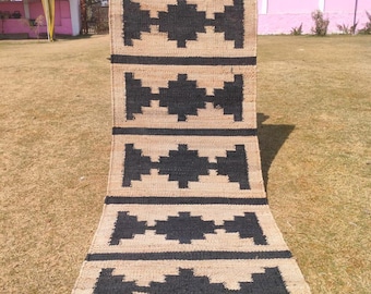 Jute Handwoven Hemp Rug Dhurrie, Natural Jute Hemp Hand Braided Rug, Hemp Jute Rug, Bed Side Rug, Jute Area Runner, Traditional, Natural