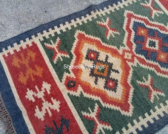 Handwoven Wool Rug Vintage Kilim Rug Decorative Flatweave Rug Handmade Rug Traditional Rug Living Room Kilim Jute Rug Outdoor Decorative Rug