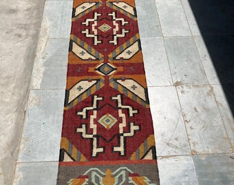 Wool Jute Runner, Handmade Runner, Wool Jute Rug, Kilim Runner, Jute rug, Jute Runner, Woven Rug, Woven Runner, Navajo Rug, Weave Rug, Rug