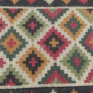 Handmade Wool Jute Kilim Rug,Wool Jute Kilim Rug,Wool and Jute Rug Handmade, Kilim Dhurrie Rug,Handmade Navajo Kilim Rug, Aztec Rug,