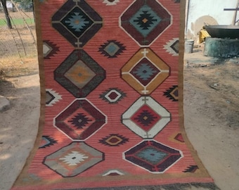 Wool Jute Rug, Vintage Rug Handmade Kilim Rug Living Room Rug Hallway Rug Woven Rug Gifts For Her Bohemian Rug Area Rug Kitchen Wool Rug