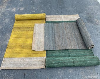 Stair Jute Runner, Jute Fiber Stair Runner, Self Fit Stair Runner, Hallway Entryway Kitchen Carpets, Vintage Style Custom Size Runner Rug