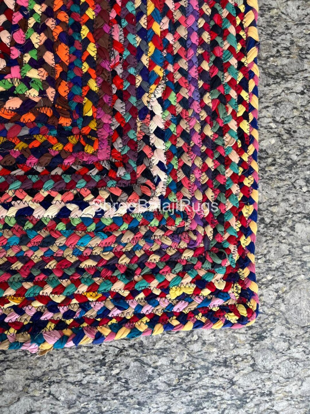 Handwoven Bohemian Chindi Rug, Multicolor Rug , Chindi Jute Area Rug ...